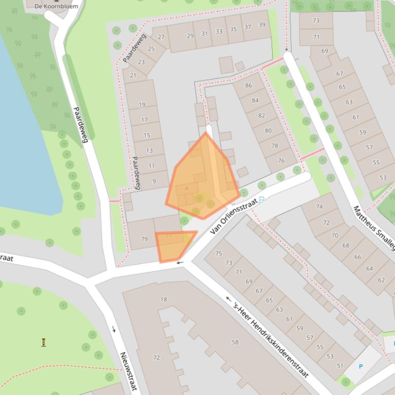 Kaart van postcodegebied 4461CJ.