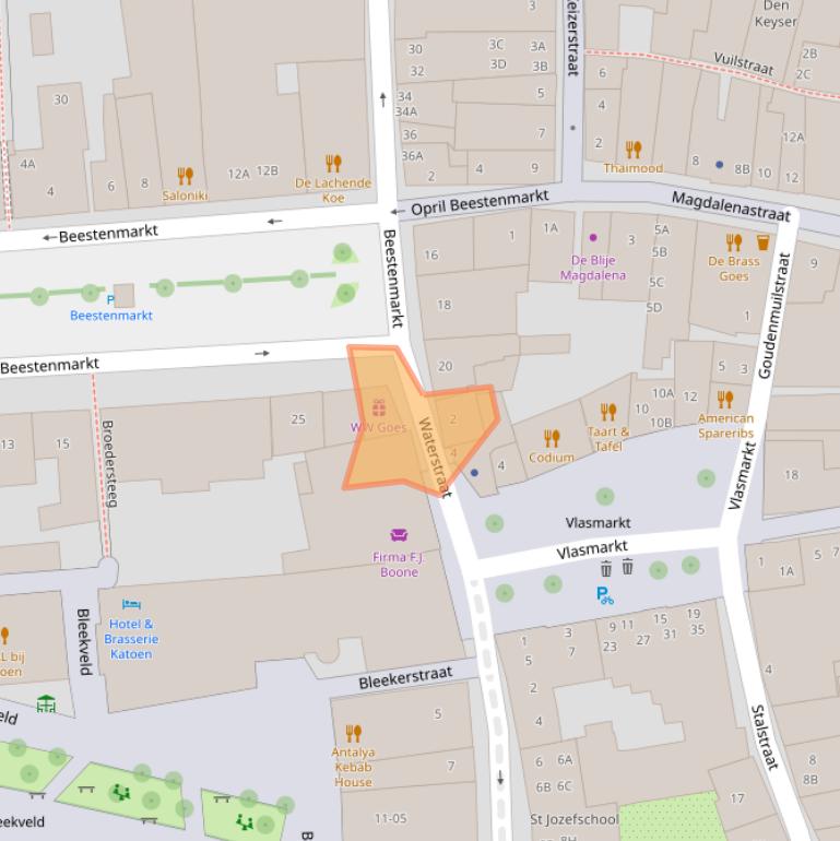 Kaart van postcodegebied 4461CV.