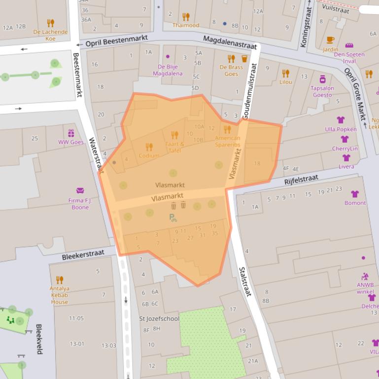 Kaart van postcodegebied 4461CW.