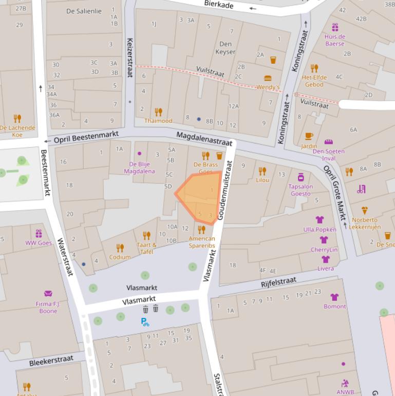 Kaart van postcodegebied 4461CX.