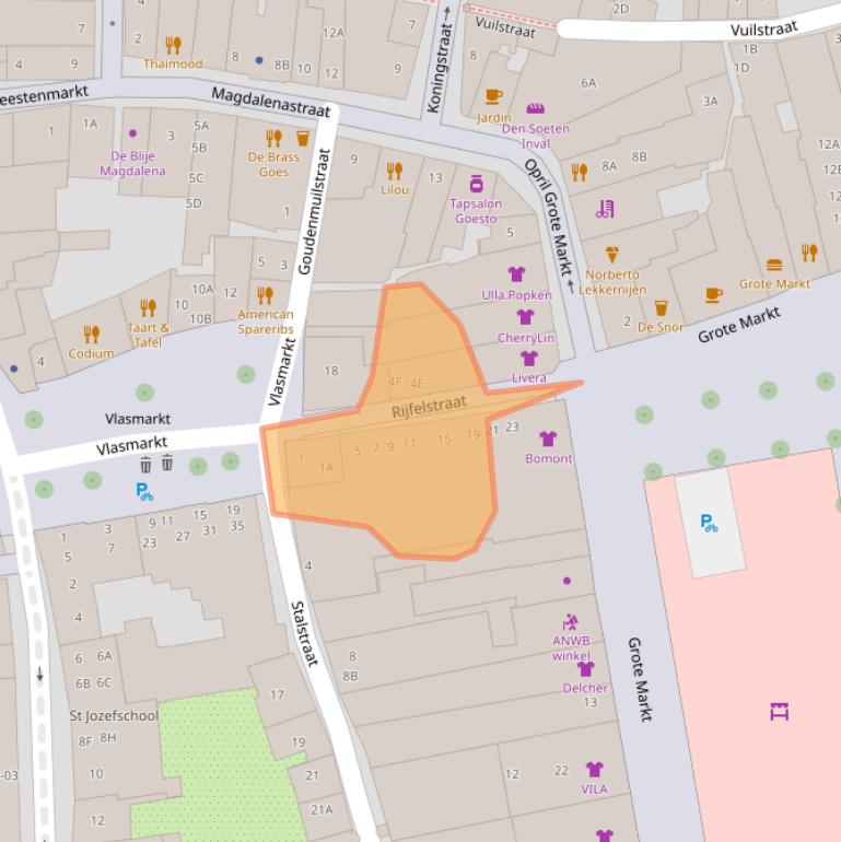 Kaart van postcodegebied 4461CZ.