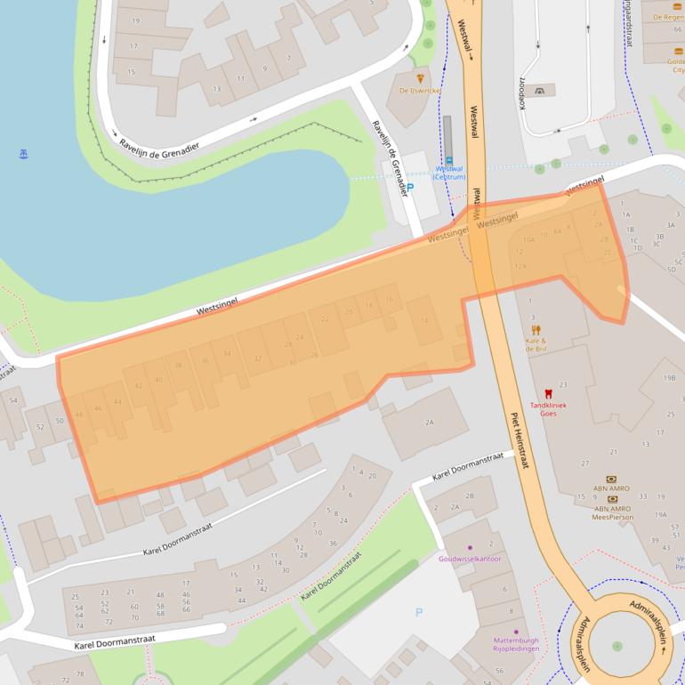 Kaart van postcodegebied 4461DL.