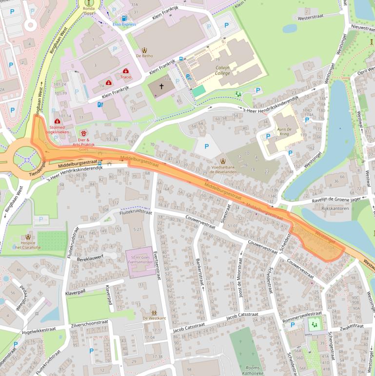 Kaart van postcodegebied 4461DP.