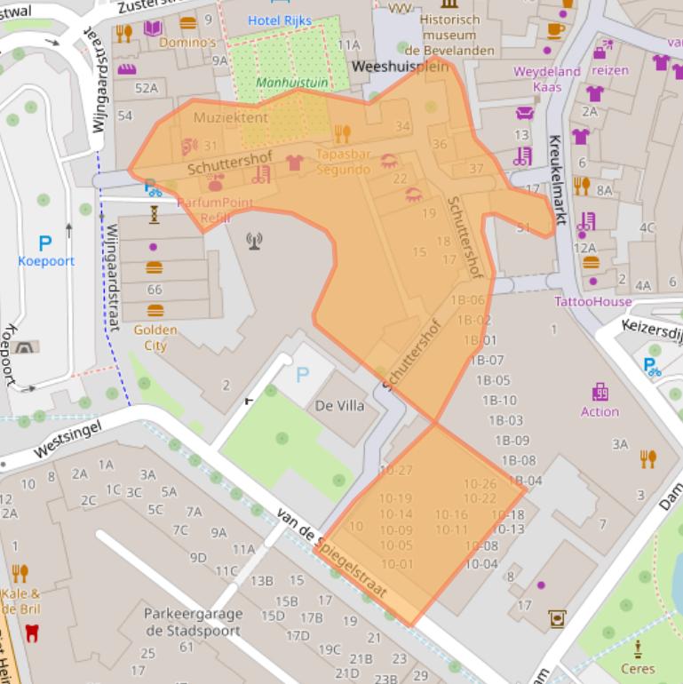 Kaart van postcodegebied 4461DZ.