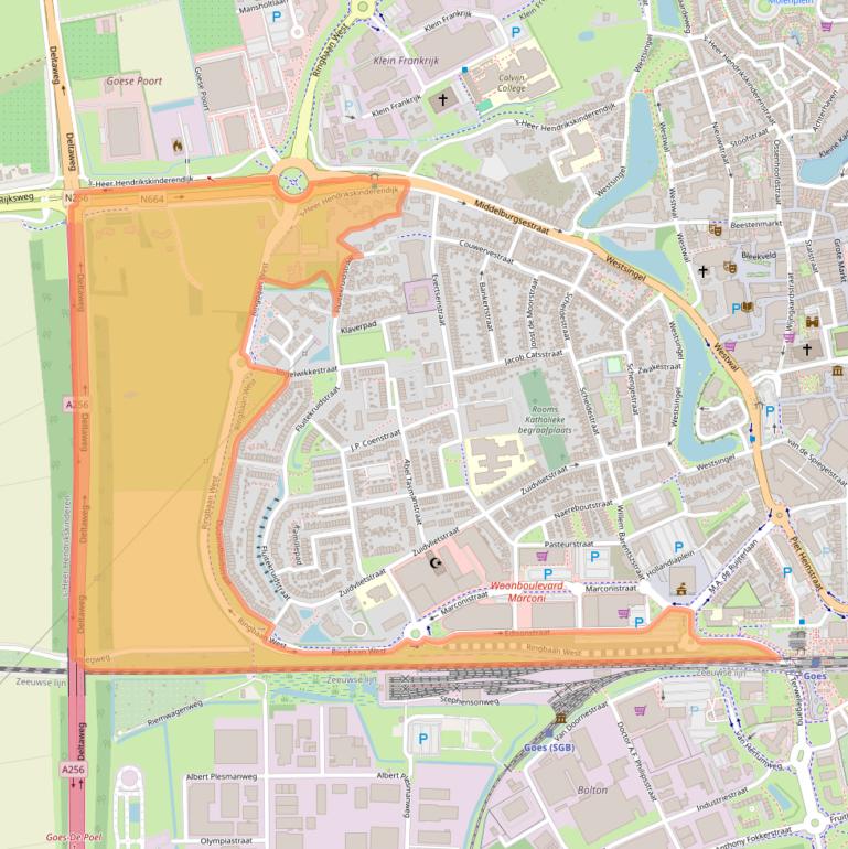 Kaart van postcodegebied 4461EC.