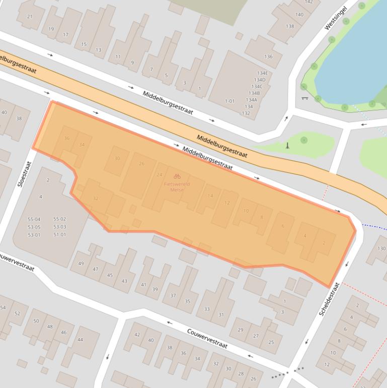 Kaart van postcodegebied 4461EH.