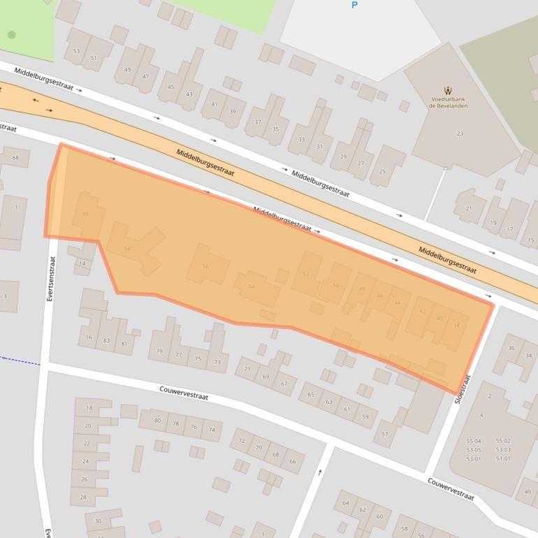 Kaart van postcodegebied 4461EJ.