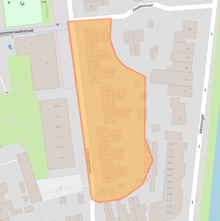 Kaart van postcodegebied 4461GA.