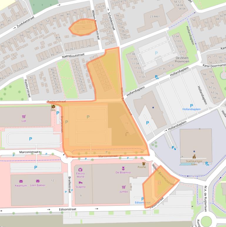 Kaart van postcodegebied 4461GC.