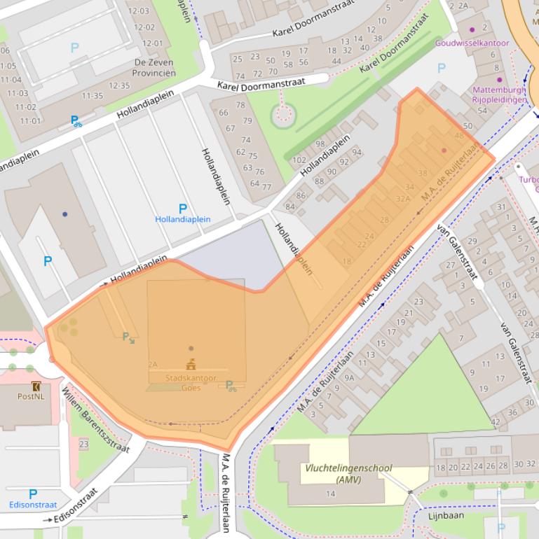 Kaart van postcodegebied 4461GE.