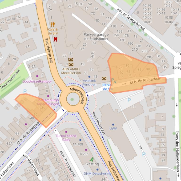 Kaart van postcodegebied 4461GG.