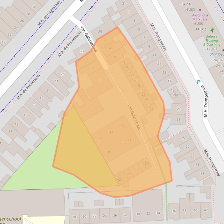 Kaart van postcodegebied 4461GH.