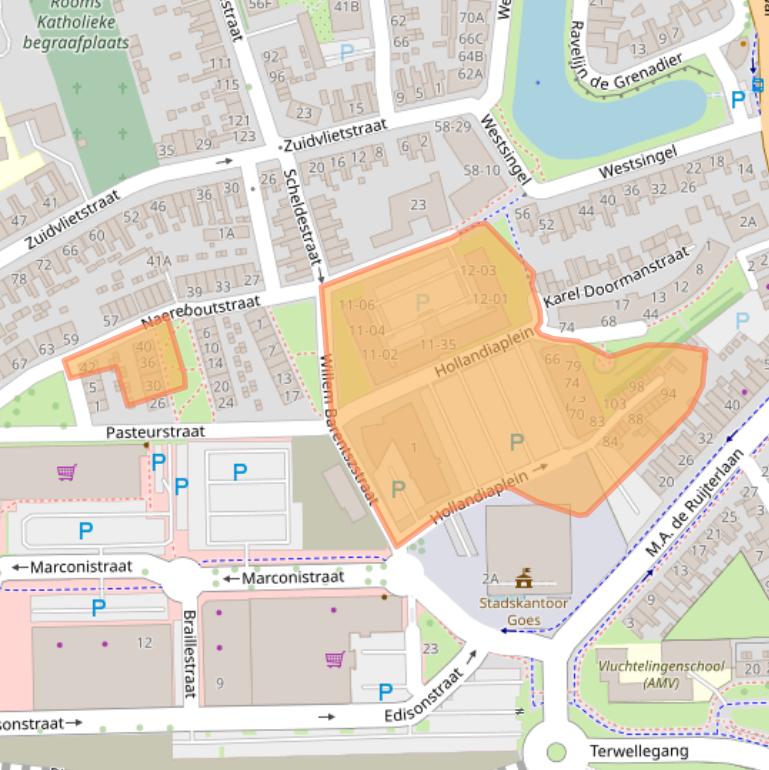 Kaart van postcodegebied 4461GT.