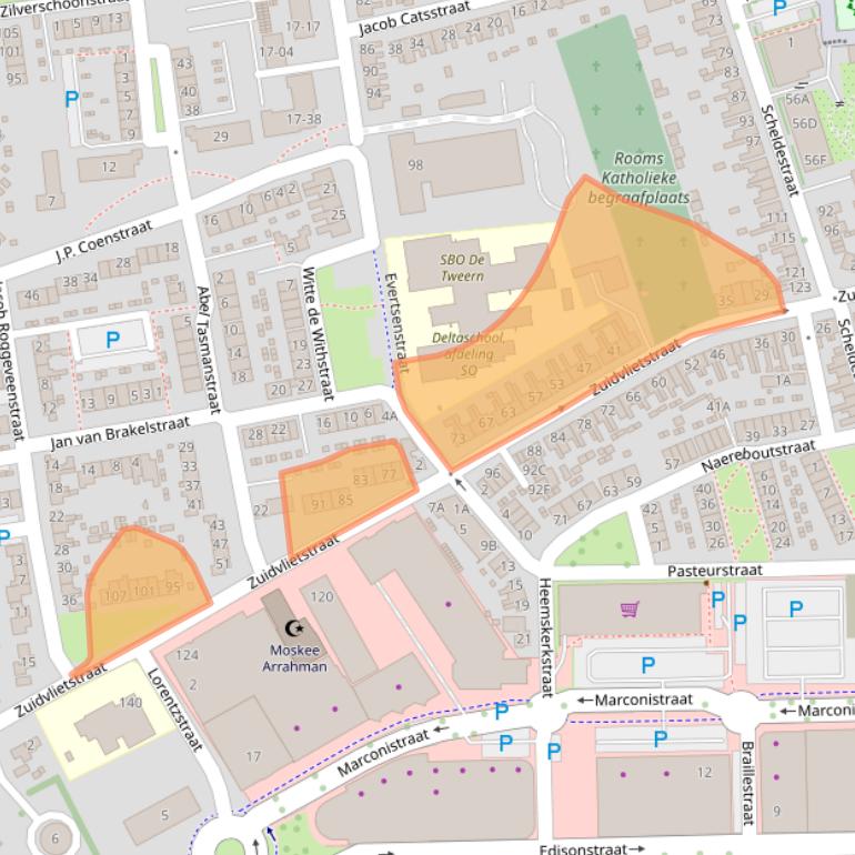Kaart van postcodegebied 4461GW.