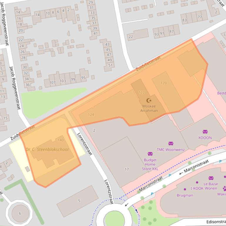 Kaart van postcodegebied 4461HB.