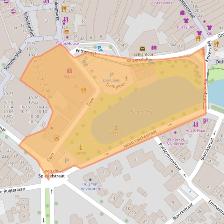 Kaart van postcodegebied 4461HV.