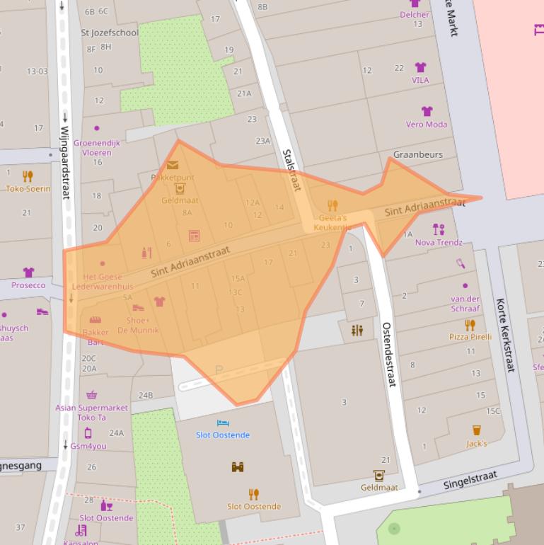 Kaart van postcodegebied 4461JC.