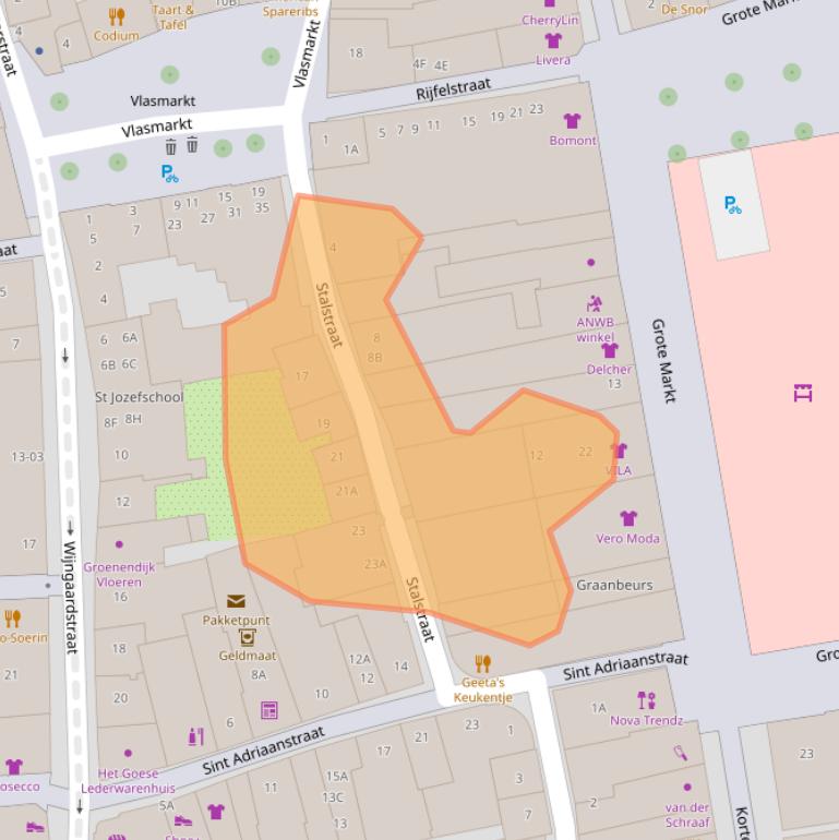 Kaart van postcodegebied 4461JD.