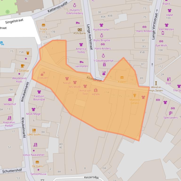 Kaart van postcodegebied 4461JK.