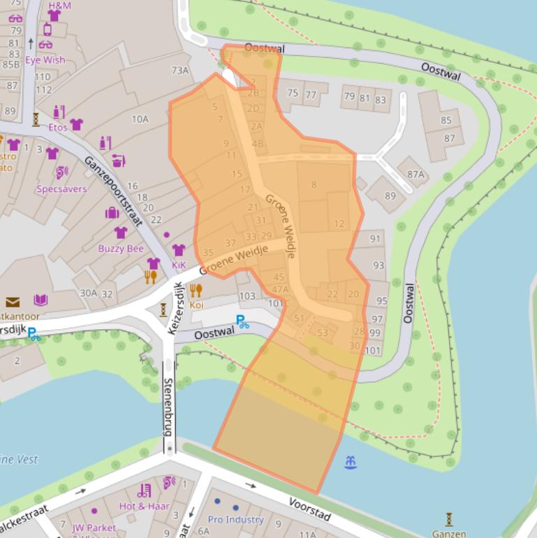 Kaart van postcodegebied 4461JW.