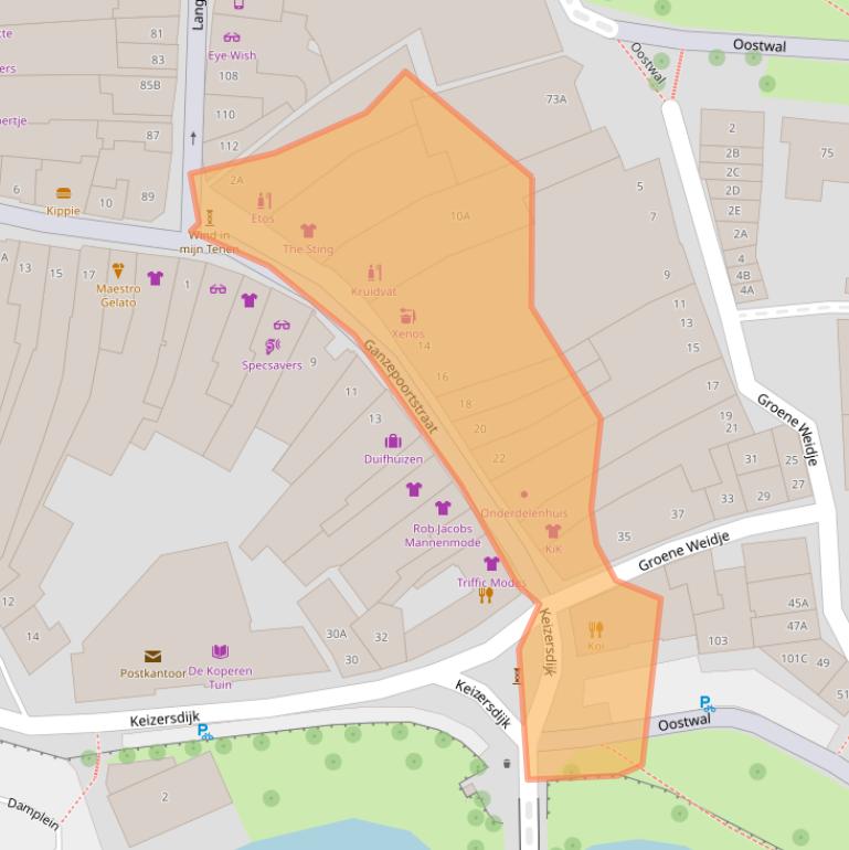 Kaart van postcodegebied 4461JZ.