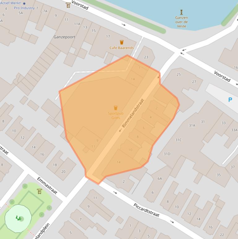 Kaart van postcodegebied 4461KZ.