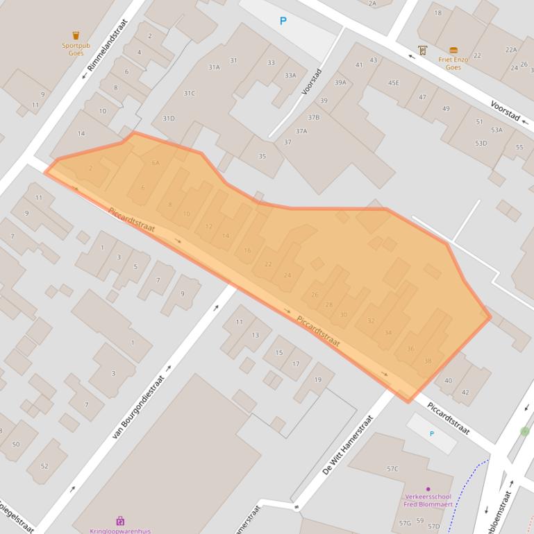 Kaart van postcodegebied 4461LC.