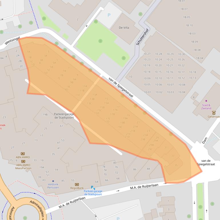 Kaart van postcodegebied 4461LJ.