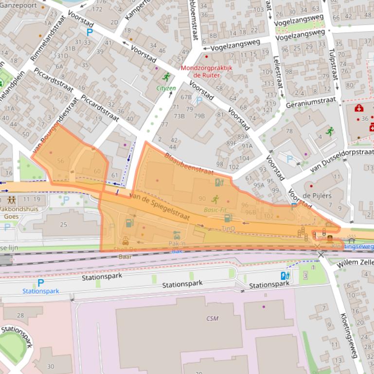 Kaart van postcodegebied 4461LN.