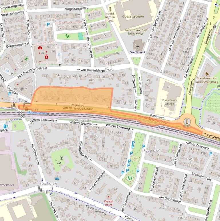 Kaart van postcodegebied 4461LP.