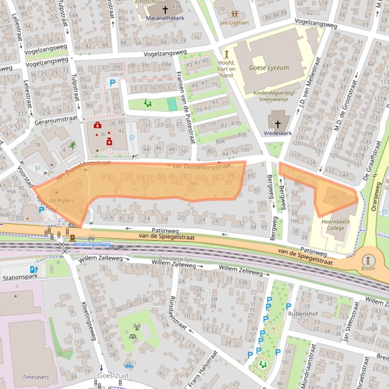 Kaart van postcodegebied 4461LT.