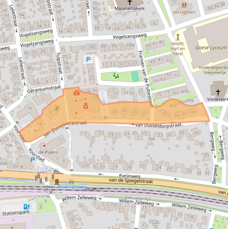 Kaart van postcodegebied 4461LV.