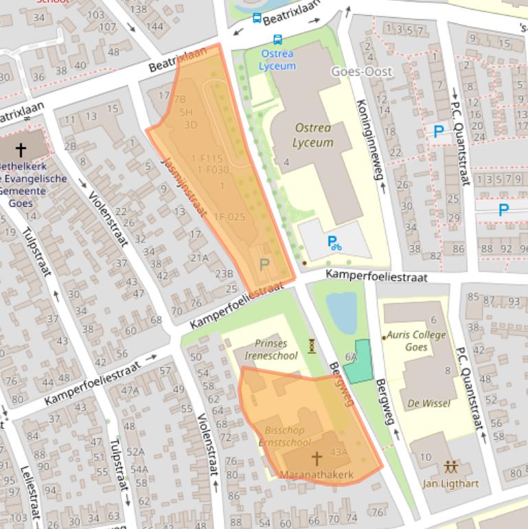 Kaart van postcodegebied 4461LX.