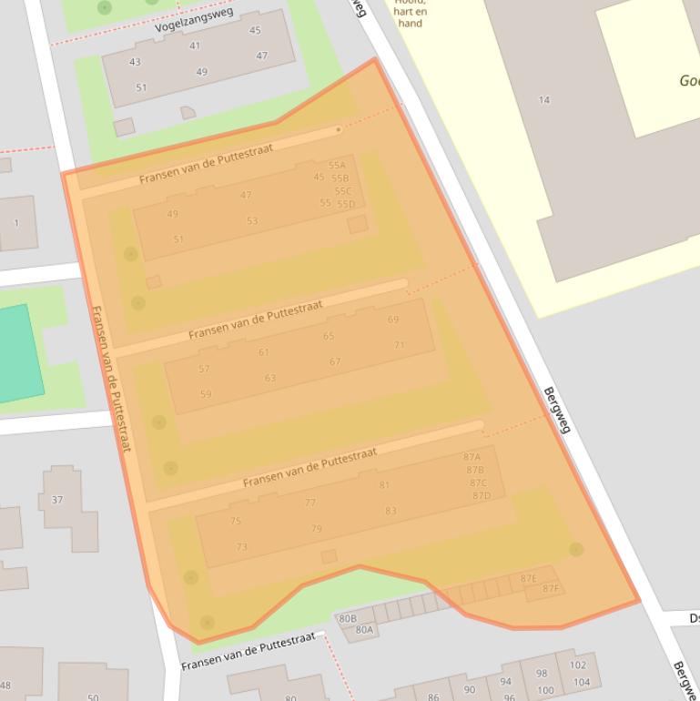 Kaart van postcodegebied 4461LZ.