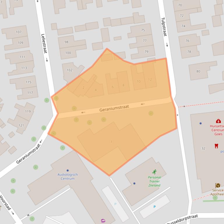 Kaart van postcodegebied 4461ND.