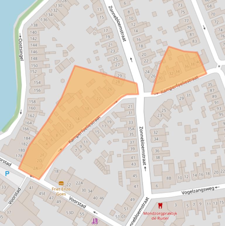 Kaart van postcodegebied 4461NL.