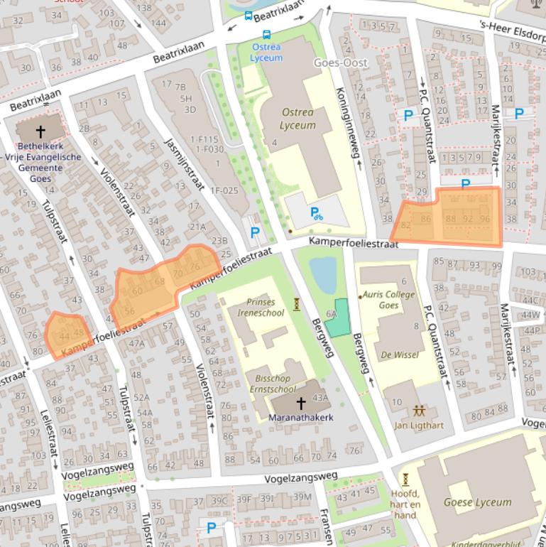 Kaart van postcodegebied 4461NM.