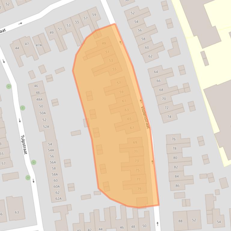 Kaart van postcodegebied 4461NS.