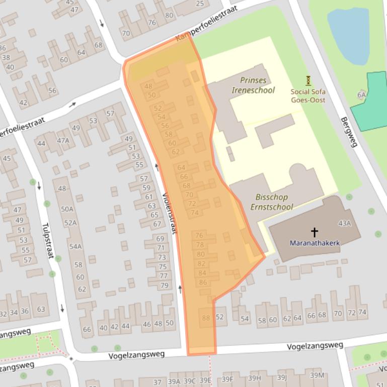 Kaart van postcodegebied 4461NV.