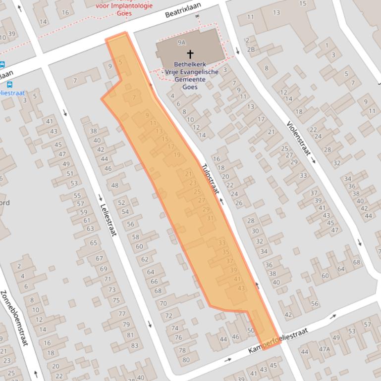 Kaart van postcodegebied 4461NW.