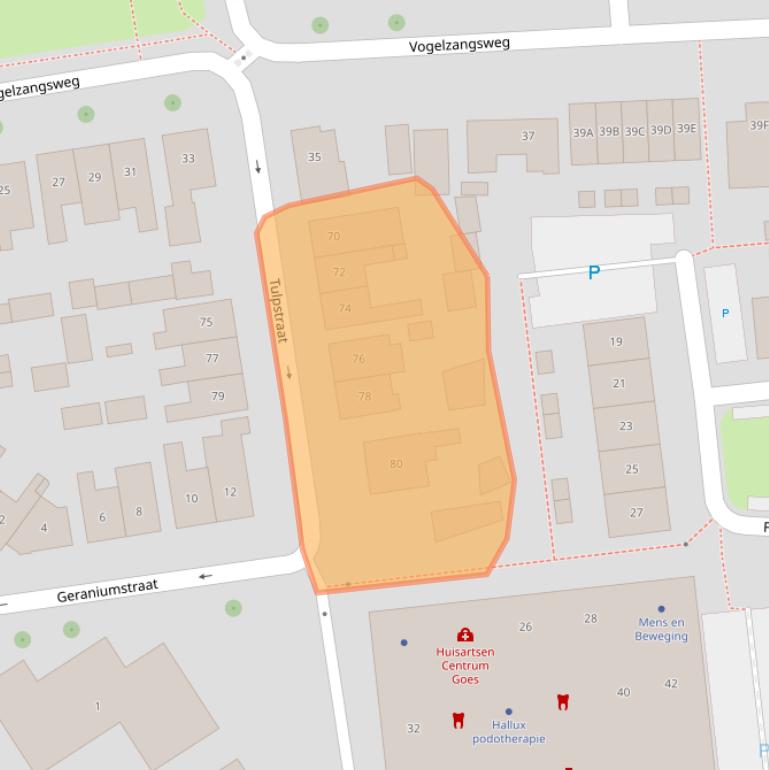 Kaart van postcodegebied 4461PB.