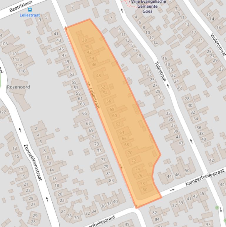 Kaart van postcodegebied 4461PH.