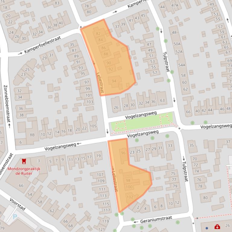 Kaart van postcodegebied 4461PJ.