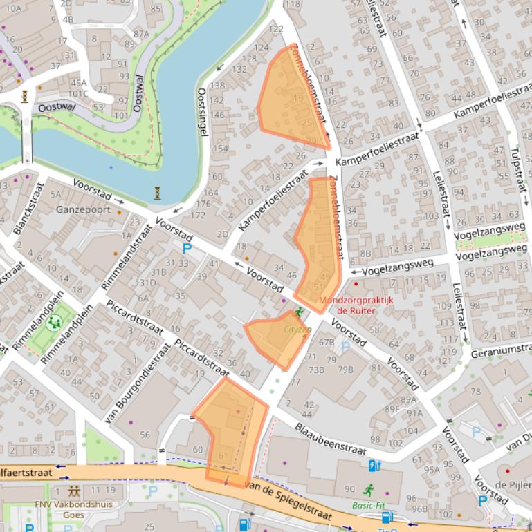 Kaart van postcodegebied 4461PK.