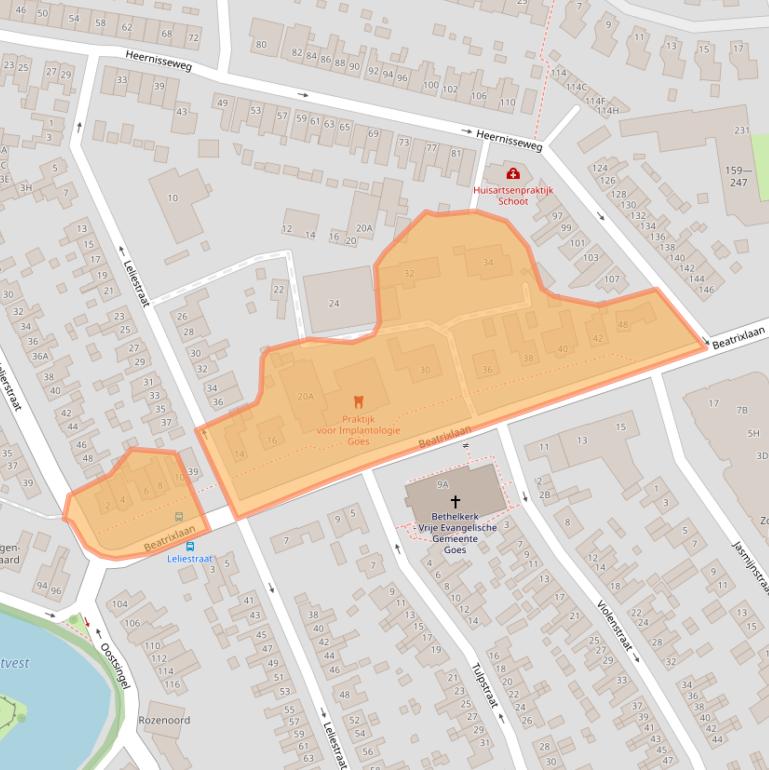 Kaart van postcodegebied 4461PN.