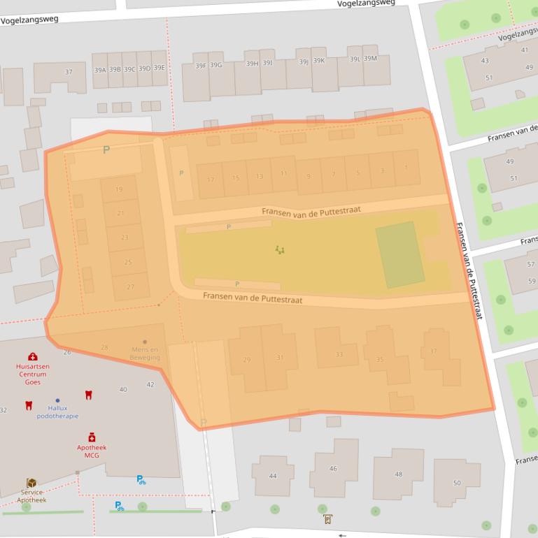 Kaart van postcodegebied 4461PZ.