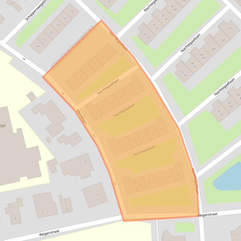 Kaart van postcodegebied 4461RJ.