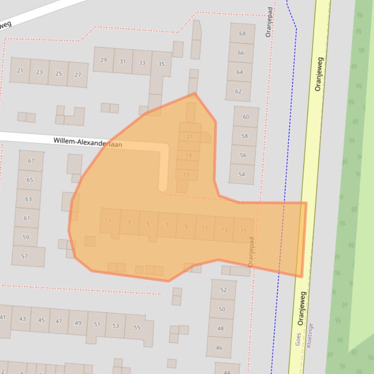 Kaart van postcodegebied 4461TN.