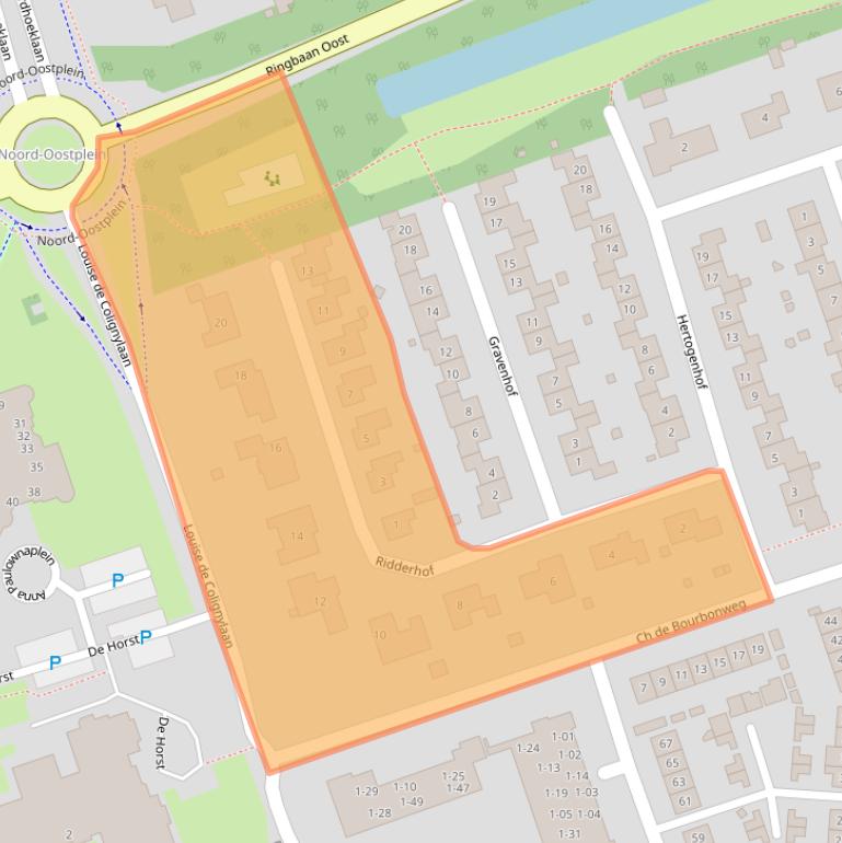 Kaart van postcodegebied 4461TZ.