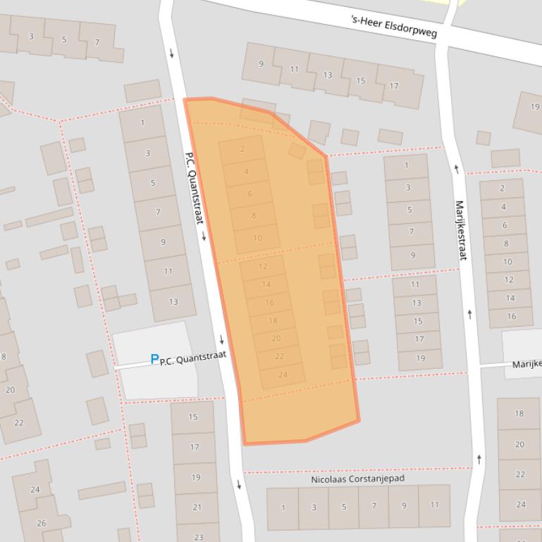 Kaart van postcodegebied 4461VC.